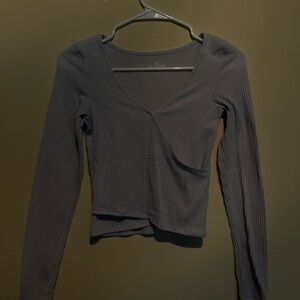 Hollister Black Asymmetrical Fitted Blouse